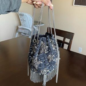 Zara beaded bucket style bag